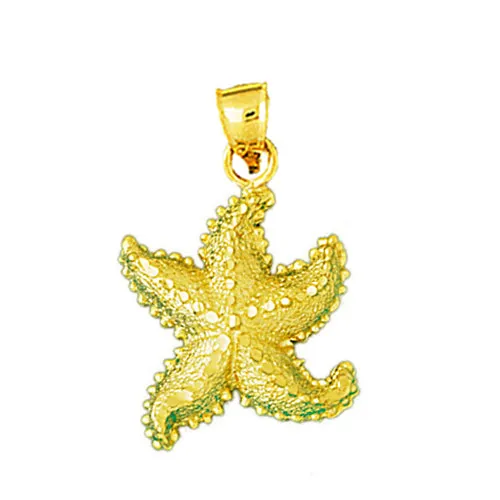 PreStyled Sets 14K Gold Starfish Sea Life Pendant Goldia