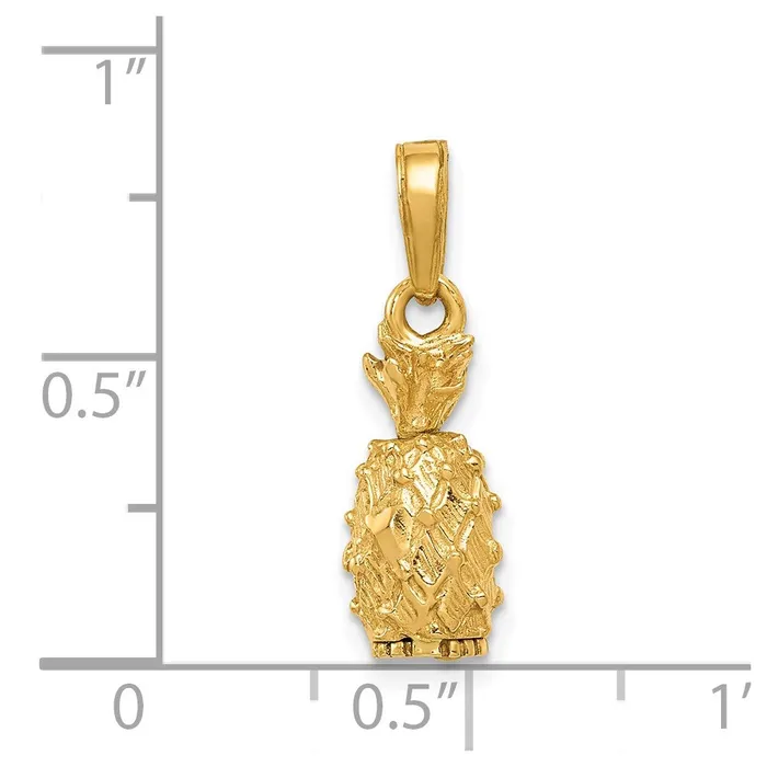 PreStyled Sets Goldia 14k Yellow Gold 3D Pineapple Pendant