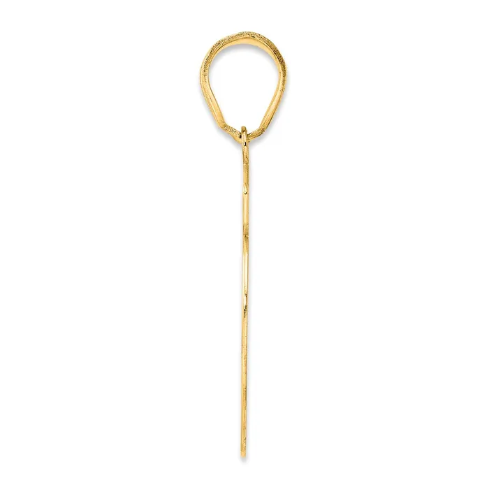 PreStyled Sets Goldia 14k Yellow Gold Brushed Border Script Number 19 Pendant