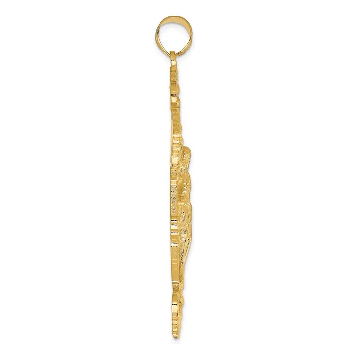 PreStyled Sets Goldia 14k Yellow Gold INRI Fleur De Lis Crucifix Pendant
