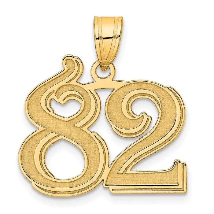 PreStyled Sets Goldia 14k Yellow Gold Polished Etched Number 82 Pendant
