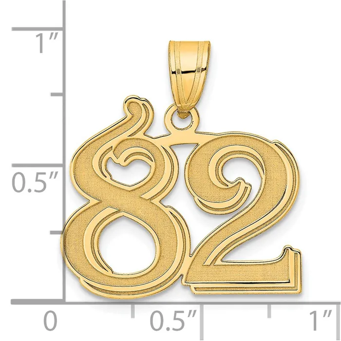 PreStyled Sets Goldia 14k Yellow Gold Polished Etched Number 82 Pendant