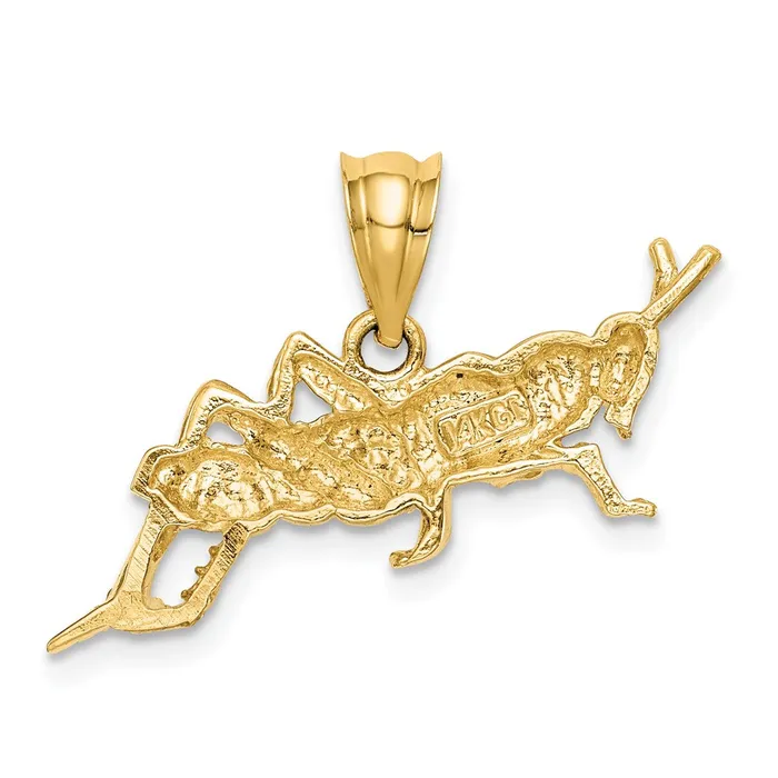 PreStyled Sets Goldia 14k Yellow Gold Polished OpenBacked Grasshopper Pendant