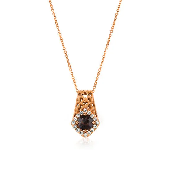 PreStyled Sets JMS always Original Le Vian Pendant Chocolate Quartz Vanilla Diamonds set in 14K Strawberry Gold P1981SQ PreStyled Sets JMS always Original Le Vian Pendant Chocolate Quartz Vanilla Diamonds set in 14K Strawberry Gold P1981SQ