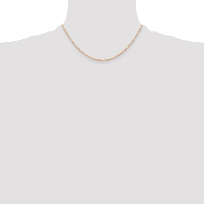 QGold 14K Rose Gold 16 inch Carded 6mm Cable Rope with Spring Ring Clasp Chain Necklace Necklaces QGold 14K Rose Gold 16 inch Carded 6mm Cable Rope with Spring Ring Clasp Chain Necklace Necklaces