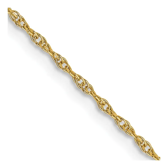 QGold Necklaces 10K Yellow Gold 95mm Carded Cable Rope Chain Necklace