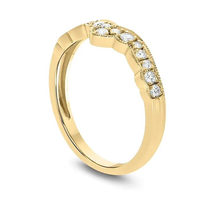 Rings 033 CT TW Natural Diamond Antique VintageStyle Crown Contour Wedding Band in Solid 10K Yellow Gold Goldia Rings 033 CT TW Natural Diamond Antique VintageStyle Crown Contour Wedding Band in Solid 10K Yellow Gold Goldia