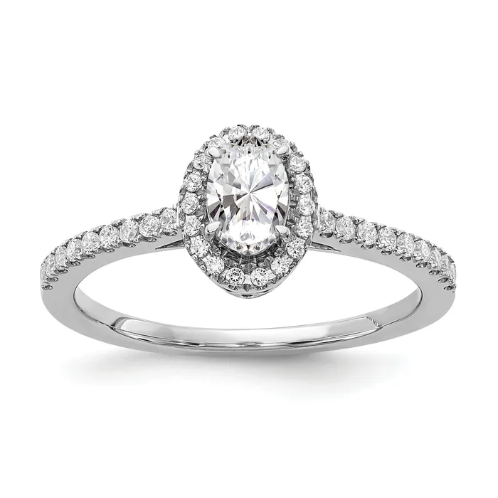 Rings 050ct CZ Solid Real 14k White Gold Oval Halo Engagement Ring Goldia Rings 050ct CZ Solid Real 14k White Gold Oval Halo Engagement Ring Goldia