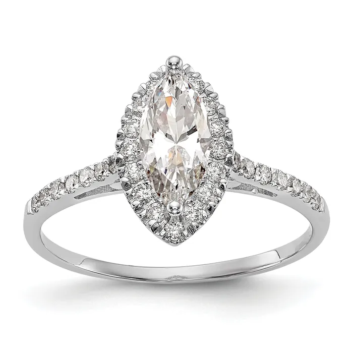 Rings 075ct CZ Solid Real 14K White Gold Marquise Halo Engagement Ring Goldia Rings 075ct CZ Solid Real 14K White Gold Marquise Halo Engagement Ring Goldia