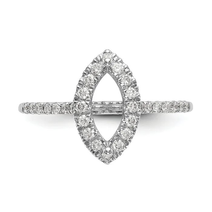 Rings 075ct CZ Solid Real 14K White Gold Marquise Halo Engagement Ring Goldia