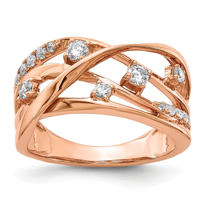 Rings 14k Rose Gold 15 Ct Lab Grown Diamond VSSI G Fashion Ring Goldia
