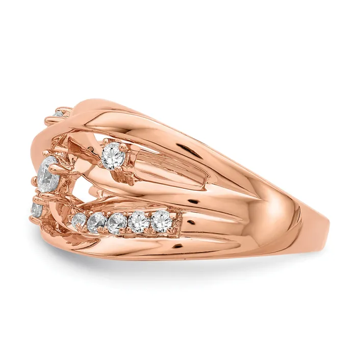 Rings 14k Rose Gold 15 Ct Lab Grown Diamond VSSI G Fashion Ring Goldia