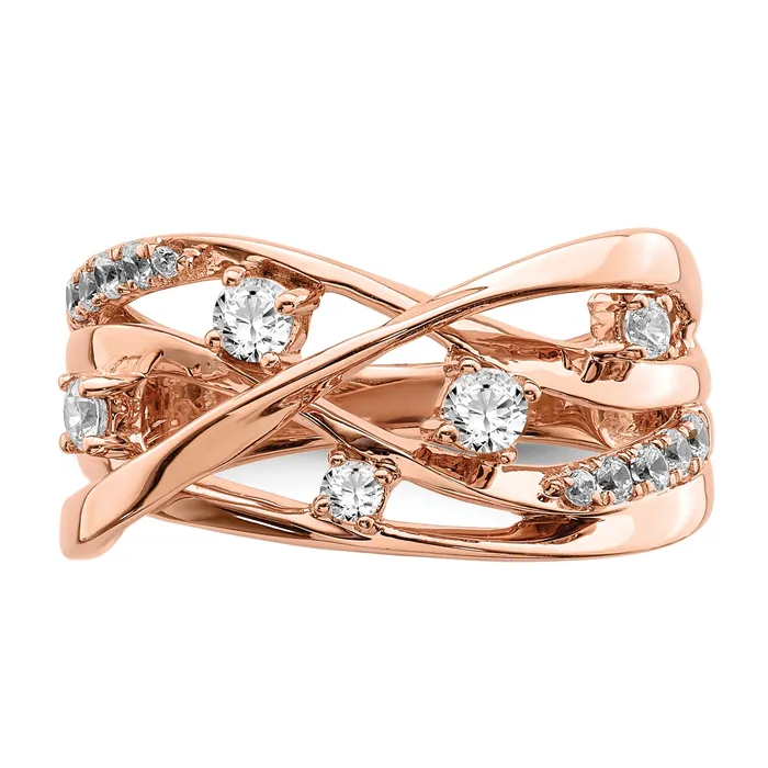 Rings 14k Rose Gold 15 Ct Lab Grown Diamond VSSI G Fashion Ring Goldia