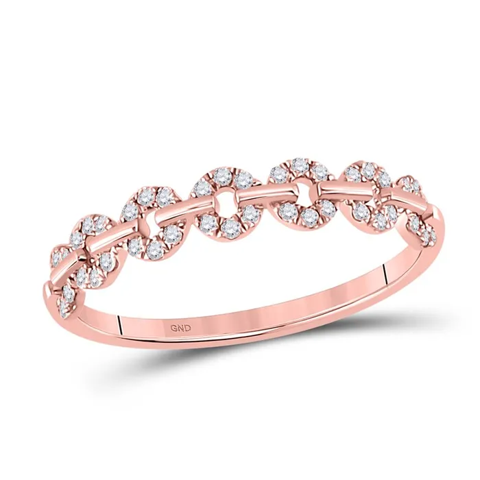Rings 14k Rose Gold Round Diamond Stackable Band Ring 16 Cttw gndatlanta