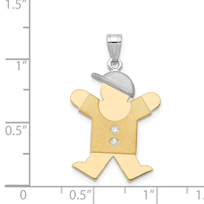 Rings 14k Two tone AA Diamond Kid Pendant Goldiacom