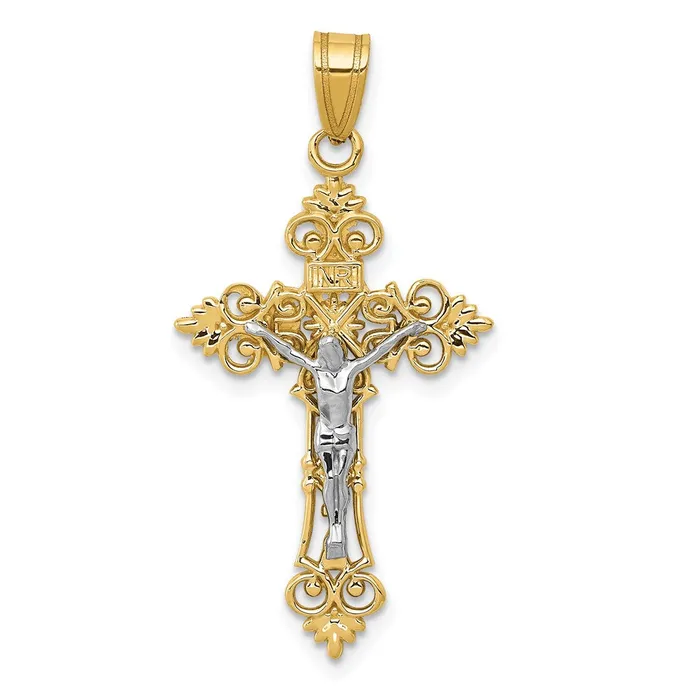 Rings 14k Twotone Gold Twotone Gold Medium LacyEdge Inri Crucifix Pendant Goldia Rings 14k Twotone Gold Twotone Gold Medium LacyEdge Inri Crucifix Pendant Goldia