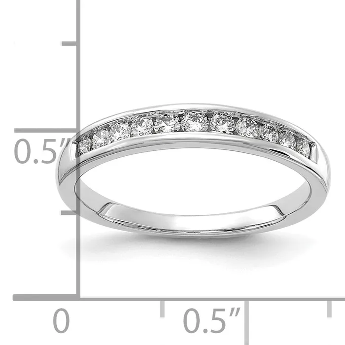 Rings 14k White Gold 13 Ct Lab Grown Diamond VSSI G Channel Set Band Ring Goldia