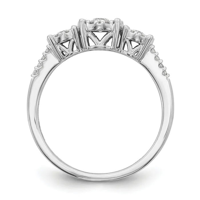 Rings 14K White Gold 3 Stone Diamond Engagement Ring Goldiacom