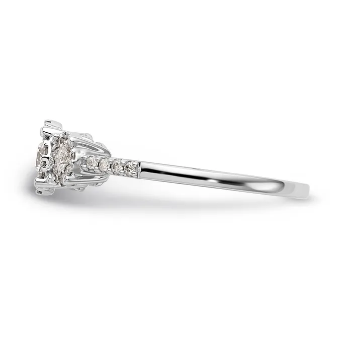 Rings 14K White Gold 3 Stone Diamond Engagement Ring Goldiacom