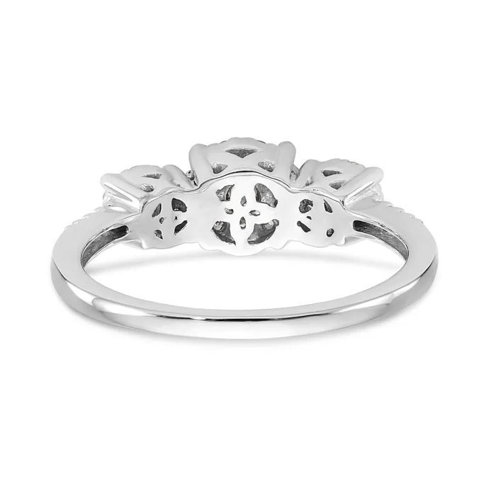 Rings 14K White Gold 3 Stone Diamond Engagement Ring Goldiacom