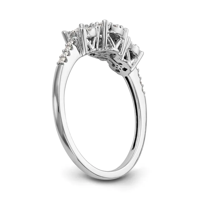 Rings 14K White Gold 3 Stone Diamond Engagement Ring Goldiacom
