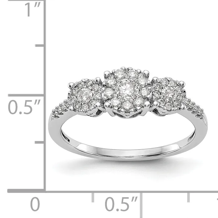 Rings 14K White Gold 3 Stone Diamond Engagement Ring Goldiacom