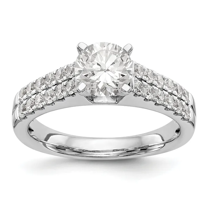 Rings 14K White Gold Diamond Peg Set CZ Engagement Ring Goldiacom