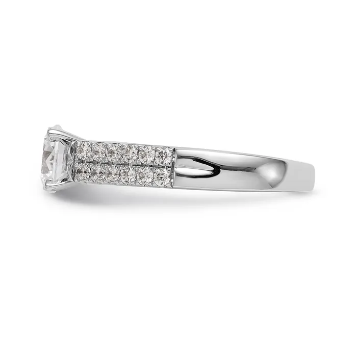 Rings 14K White Gold Diamond Peg Set CZ Engagement Ring Goldiacom
