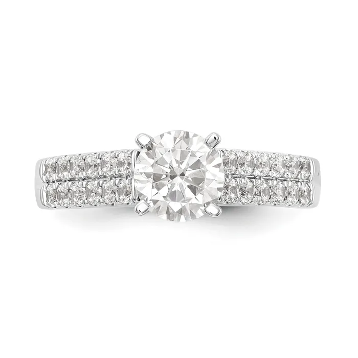Rings 14K White Gold Diamond Peg Set CZ Engagement Ring Goldiacom