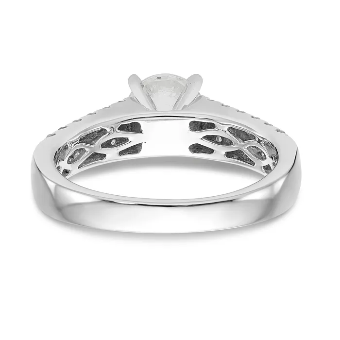 Rings 14K White Gold Diamond Peg Set CZ Engagement Ring Goldiacom