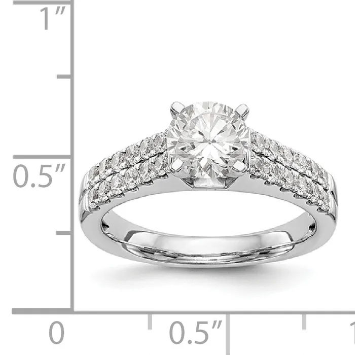 Rings 14K White Gold Diamond Peg Set CZ Engagement Ring Goldiacom