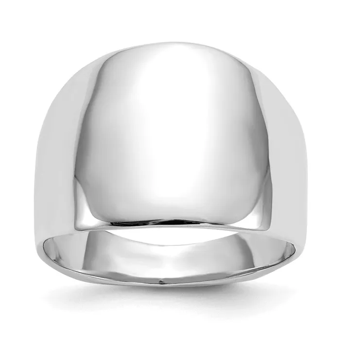 Rings 14k White Gold Polished Dome Ring Goldia