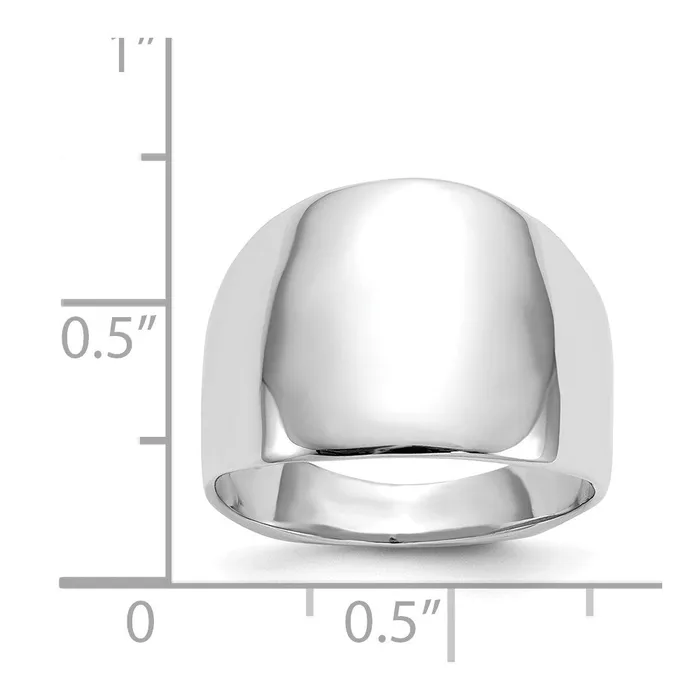 Rings 14k White Gold Polished Dome Ring Goldia