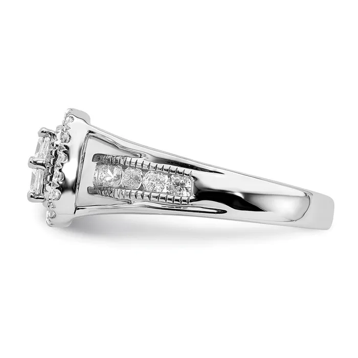 Rings 14k White Gold Real Diamond Cluster Real Diamond Engagement Ring Goldia