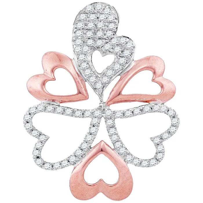 Rings 14k White Gold Round Diamond Rosetone Oval Heart Cluster Pendant 15 Cttw gndatlanta Rings 14k White Gold Round Diamond Rosetone Oval Heart Cluster Pendant 15 Cttw gndatlanta