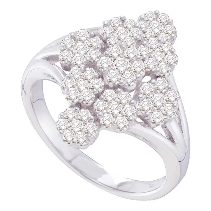 Rings gndatlanta 1 CTWDiamond FLOWER RING