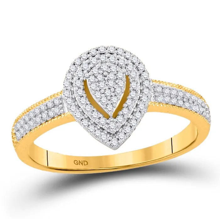 Rings gndatlanta 10k Yellow Gold Round Diamond Cluster Bridal Engagement Ring 14 Cttw Rings gndatlanta 10k Yellow Gold Round Diamond Cluster Bridal Engagement Ring 14 Cttw