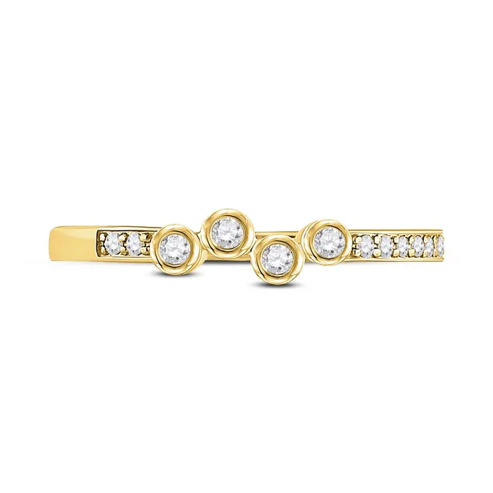 Rings gndatlanta 10k Yellow Gold Round Diamond Stackable Band Ring 15 Cttw