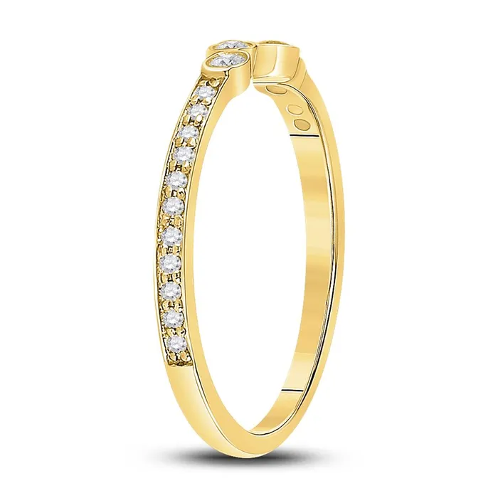Rings gndatlanta 10k Yellow Gold Round Diamond Stackable Band Ring 15 Cttw
