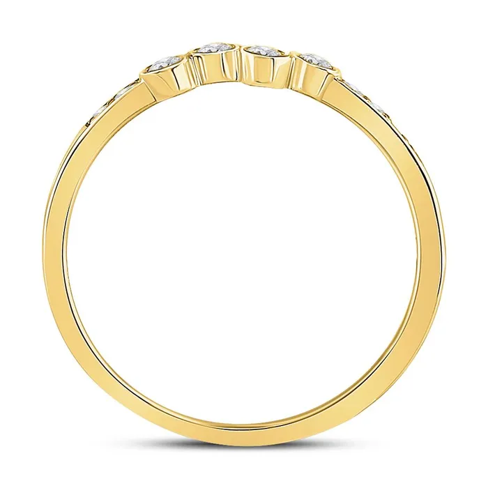 Rings gndatlanta 10k Yellow Gold Round Diamond Stackable Band Ring 15 Cttw