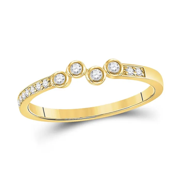 Rings gndatlanta 10k Yellow Gold Round Diamond Stackable Band Ring 15 Cttw