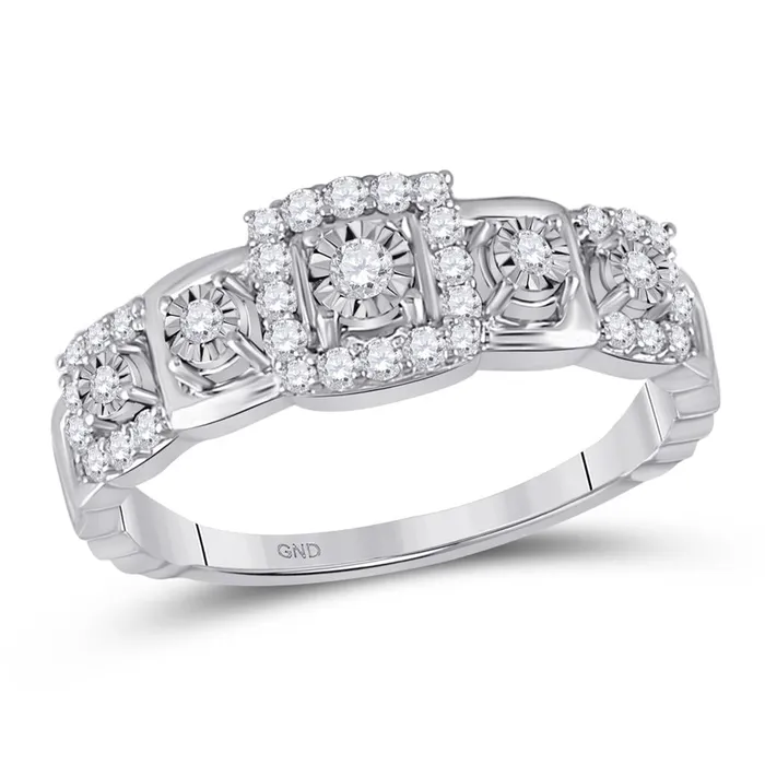 Rings gndatlanta 14k White Gold Round Diamond 5stone Ring 13 Cttw
