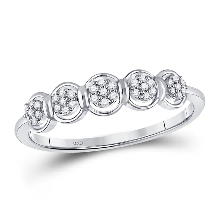 Rings gndatlanta 14k White Gold Round Diamond Cluster Ring 110 Cttw