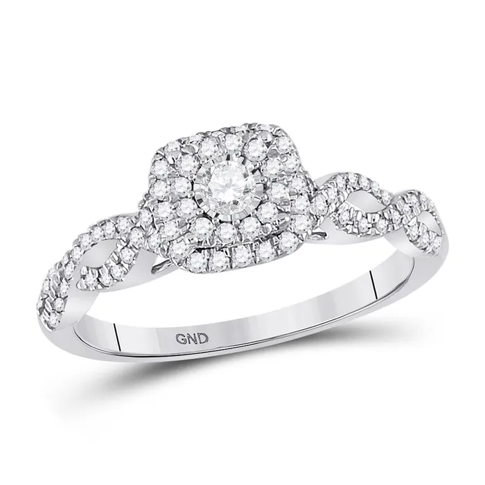 Rings gndatlanta 14k White Gold Round Diamond Solitaire Bridal Engagement Ring 13 Cttw Rings gndatlanta 14k White Gold Round Diamond Solitaire Bridal Engagement Ring 13 Cttw