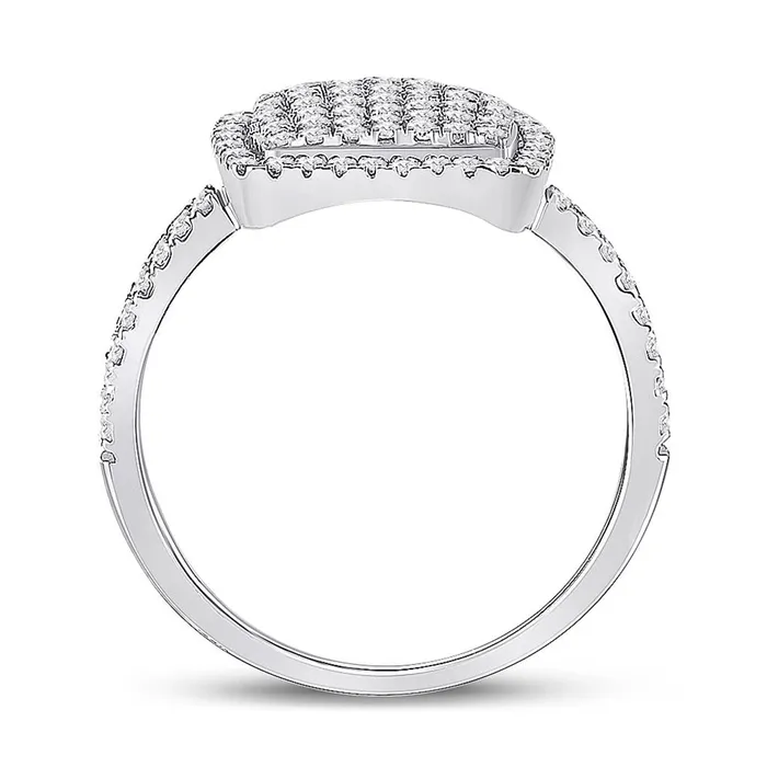 Rings gndatlanta 14k White Gold Round Diamond Square Cluster Ring 58 Cttw