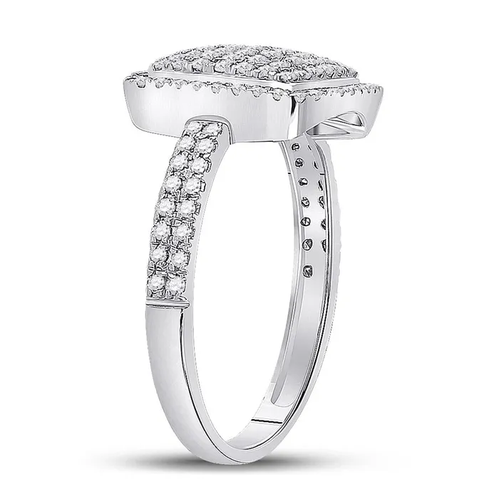 Rings gndatlanta 14k White Gold Round Diamond Square Cluster Ring 58 Cttw
