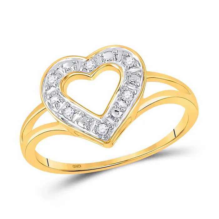 Rings gndatlanta 14k Yellow Gold Round Diamond Splitshank Heart Ring 120 Cttw Rings gndatlanta 14k Yellow Gold Round Diamond Splitshank Heart Ring 120 Cttw