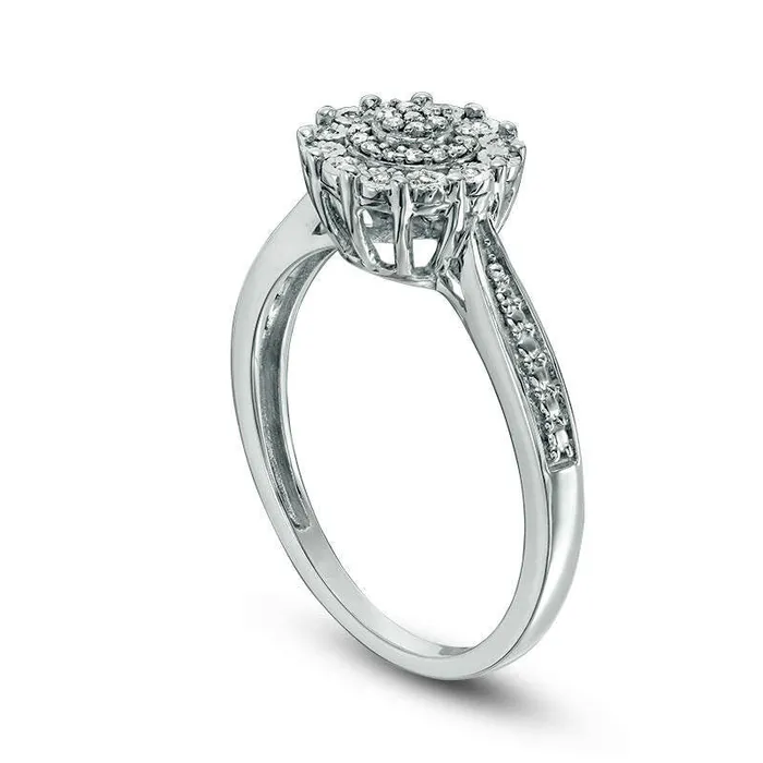 Rings Goldia 010 CT TW Composite Natural Diamond Double Frame Promise Ring in Sterling Silver Rings Goldia 010 CT TW Composite Natural Diamond Double Frame Promise Ring in Sterling Silver