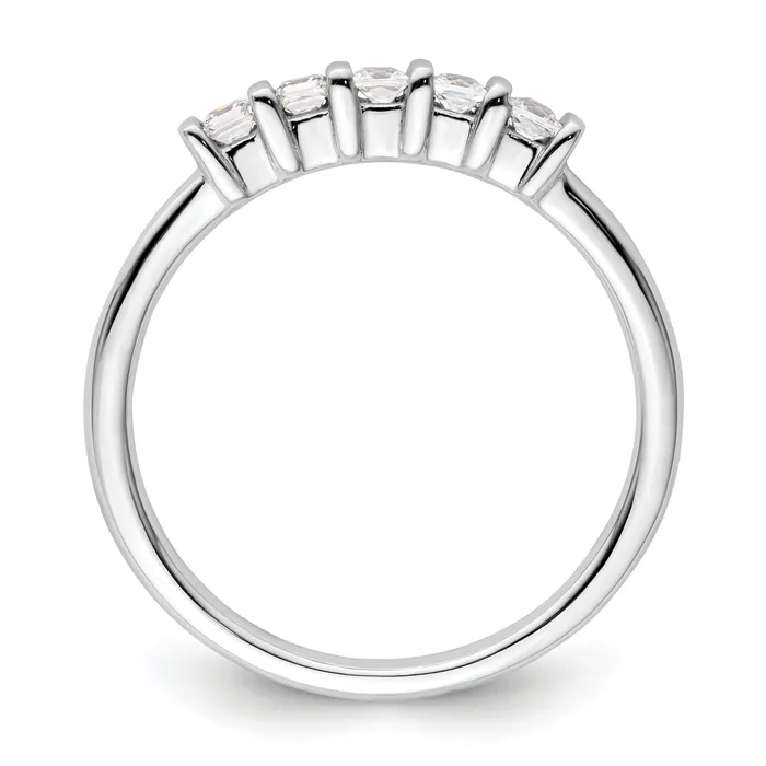 Rings Goldia 025ct CZ Solid Real 14K White Gold 5Stone Wedding Band Ring
