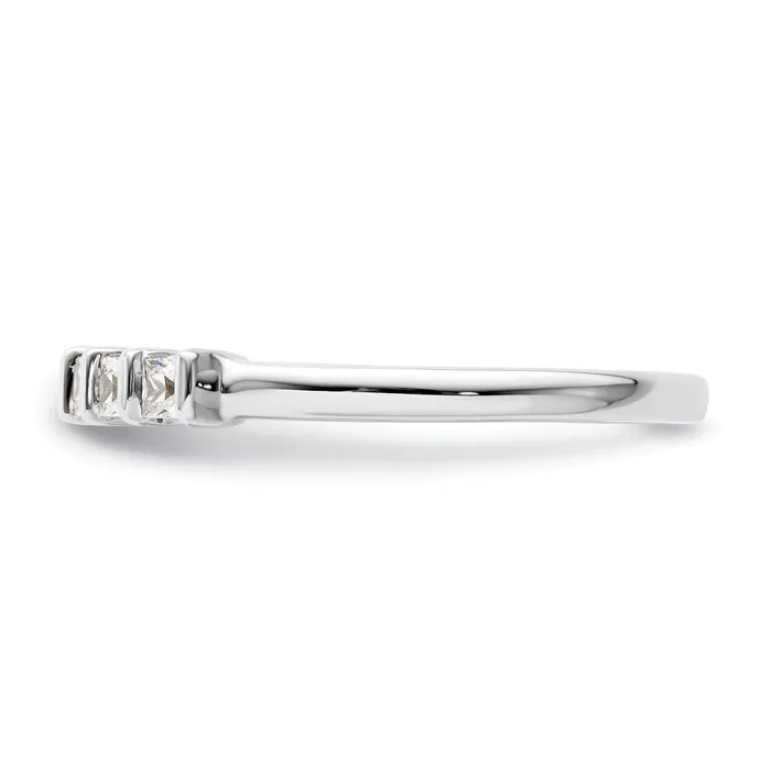 Rings Goldia 025ct CZ Solid Real 14K White Gold 5Stone Wedding Band Ring